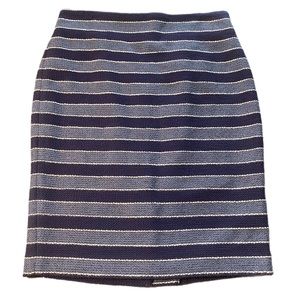 Ann Taylor Blue Striped Career Pencil Skirt
